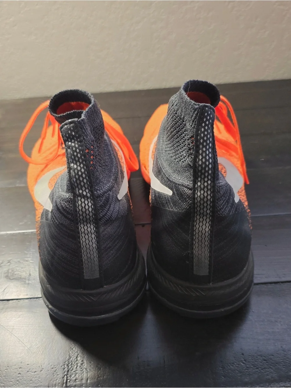 Nike Flyknit Zoom High-Top Sneakers - Orange & Gray